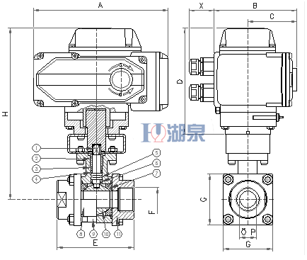 電動絲扣球閥Q911F-16P型號，圖片，原理